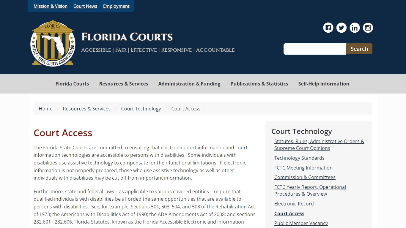 Court Access - Florida Courts